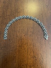 Bracciale Cromato Cuori Stella Croce Link Vintage Snake Link S925 Misura 20 Cm