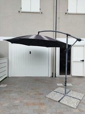 OMBRELLONE DA GIARDINO A BRACCIO DECENTRATO CON BASE + 4 PLOTTE DA GIARDINO 