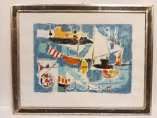ENRICO PAULUCCI litografia "RADA" 51di125 barche a vela in cornice e certificato