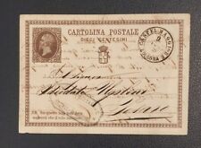 CARTOLINA INTERO POSTALE 10 C. TIMBRO ANNULLO S. GIOVANNI VAL D'ARNO 1874