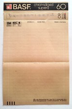 Inlay Basf Chromdioxid Super II 60 Mc Copertina Musicassetta Compact Cassette
