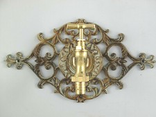 Wandplatte 16x30cm Ghisa Con Ottone Rubinetto 3/4 Pollici Fontana da Parete 7G