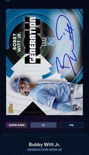 TOPPS BUNT GENERATION NOW 22 - SCHEDA DIGITALE 416cc firma Bobby Witt (RC)