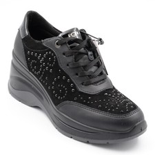 Scarpe donna con zeppa IGI E CO autunno inverno in pelle nere alta casual da per