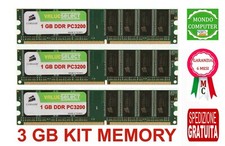 Kit memoria ram ddr1 3 - gb, /