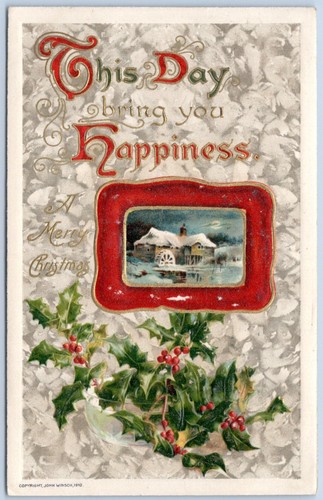 Cartolina buon natale scena - cartolina,
