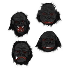 1pz Maschera Gorilla Maschera Animali Pelosi Maschera Testa di Scimmia Halloween Carnevale Maschera