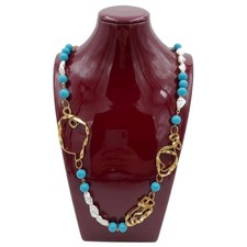 Collana Lunga Giada Azzurra e