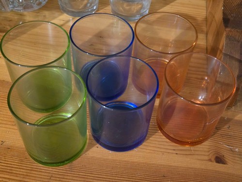 Bicchieri vetro colorati 2x - vetro,