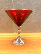 Baccarat Vega Cristallo Rosso Martini Cocktail Vetro Taglio Stelo Barware Senza Scatola