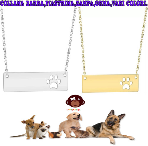 Collana ciondolo piastrina paw - collana,