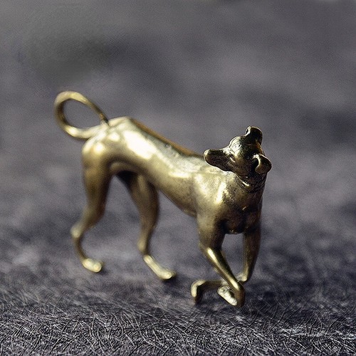 Ottone massiccio cane statua - ottone,