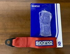 Gancio Traino Racing ROSSO Nastro stoffa staffa acciaio 3000KG laccio Sparco