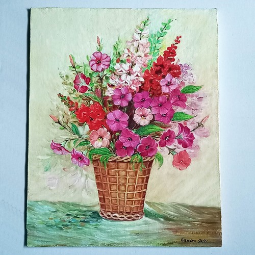 162 quadro fiori - petunie, olio