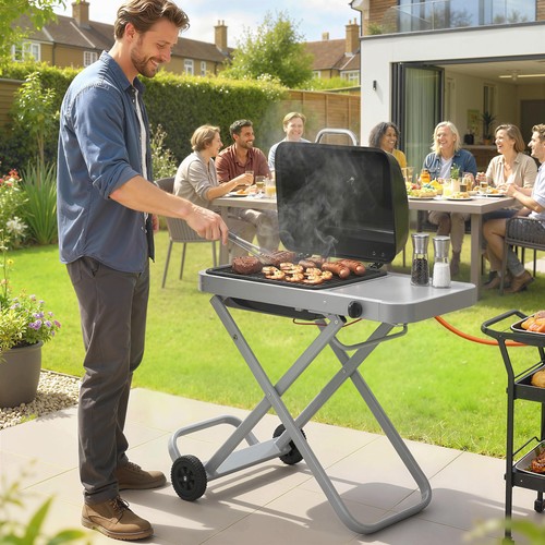 Barbecue gas pieghevole con - barbecue,
