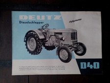 BROCHURE ORIGINALE TRATTORE AGRICOLO DEUTZ D40 DIESELSCHLEPPER 1959