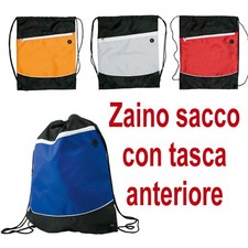 ZAINO BORSA TRACOLLA SACCO SACCA ZAINETTO MARE CERNIERA NERO BIANCO ROSSO BLU