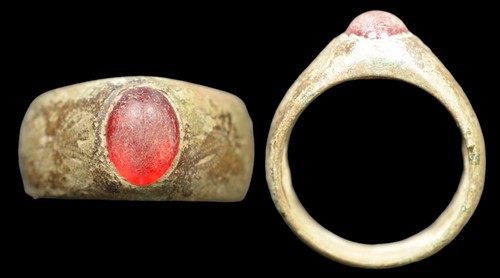 Anello medievale bronzo con - medievale,