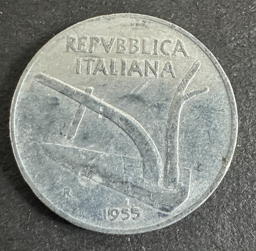 1955 italy ten lire - italy, coin