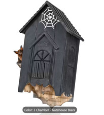 Casette per pipistrelli castello in legno per pipistrelli da esterno -Nero