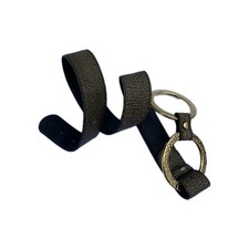 Cintura larga in pelle BORBONESE Italia - fibbia doppio anello martellata oro - misura 40/23"