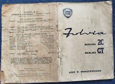 LIBRETTO USO MANUTENZIONE LANCIA FULVIA 2C GT VI 1967 ORIGINALE ITALIANO