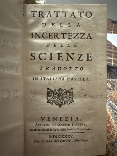 Trattato della incertezza - trattato,