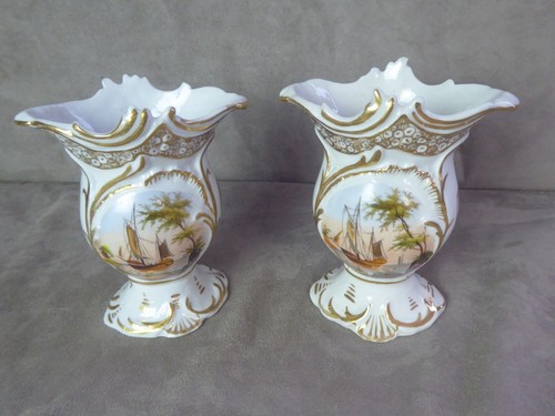Jolie paire petits vases en - paire, de