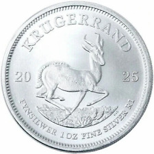 Krugerrand argento 1 oz 999 moneta d'argento 2025 1 bordo Sudafrica 999