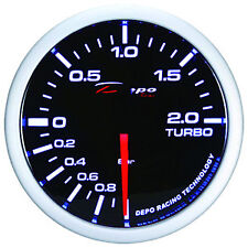 Manometro Strumento 52mm DEPO Pressione Turbo -1+2 BAR Nero MECCANICO FUME'