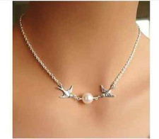 Collana Uccello Perle Argento