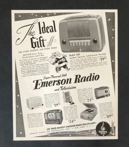 1947 emerson pubblicità radio - emerson,