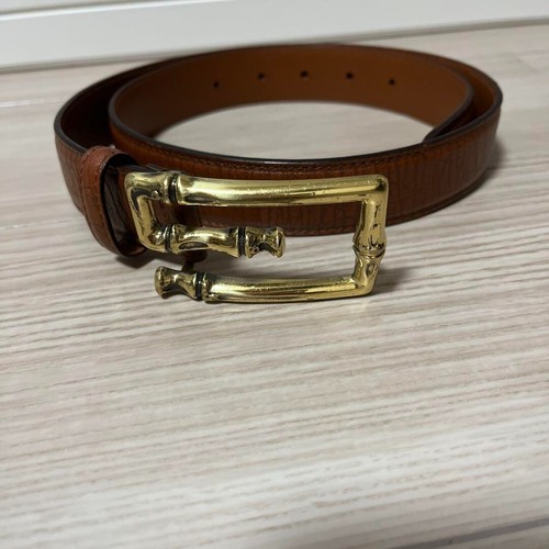 Gucci buckle bamboo belt - g,