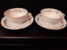PORCELLANA SHERZER BAVARIA- 2 TAZZE DA TE' CON PIATTINO- ANNI 50/60