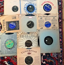 VINTAGE LOT OF 10 78 RPM RECORDS 1910'S-1940'S VARIOUS LABELS VICTROLA FREE SHIP