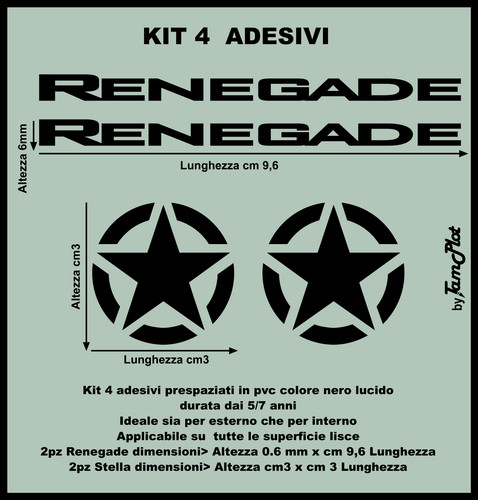 Adesivi jeep renegade - renegade, auto