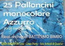 PALLONCINI AZZURRO 25 Pz 19 cm