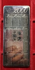 Lingotto 100 Grammi ARGENTO PURO 999 Calendario 2000