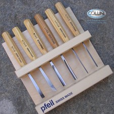 Pfeil - Sgorbie da legno professionali - Set 6 pezzi - D6