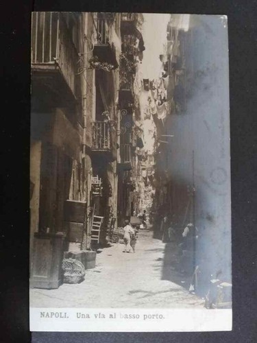 Cartolina napoli via basso - cartolina,