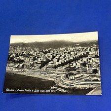 GENOVA CORSO ITALIA E LIDO VISTI DALL'AEREO - Bianco e nero Cartolina