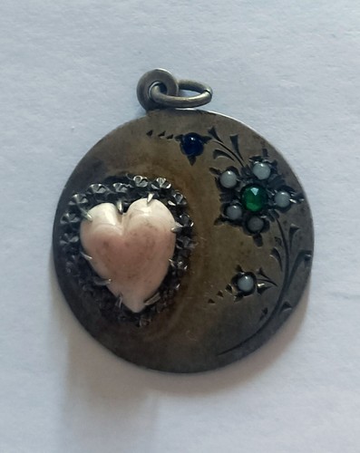 Ciondolo antico cuore - cuore, corallo