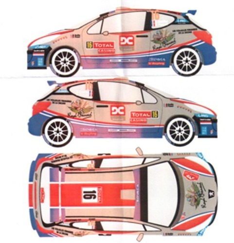 Decal peugeot 207 s2000 16 - s2000, n°16