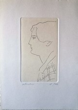 ALDO SALVADORI - Un'acquaforte firmata e numerata "Omaggio a Modigliani" 1976