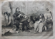 Stampa antica 1865 scena