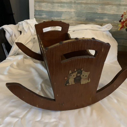 Bambola vintage legno culla - vintage,