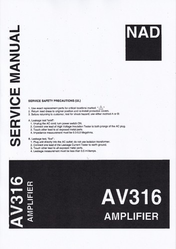 Manuale servizio per nad av - servizio,