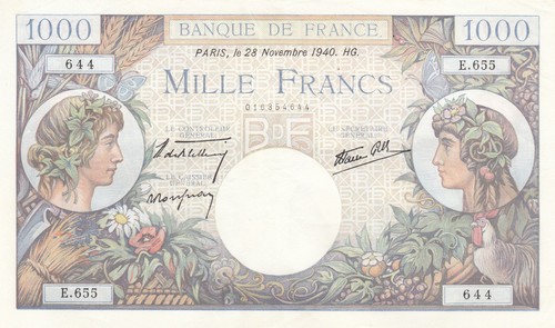 France 1000 francs commerce - -,