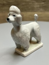 Statuina cane barboncino grigio chiaro porcellana Zsolnay Ungheria 3,5" - Vintage HTF USATO IN OTTIME CONDIZIONI!