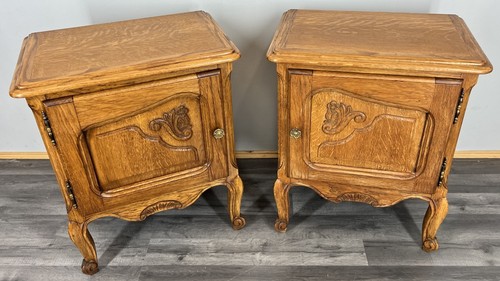 Coppia comodini rovere vintage